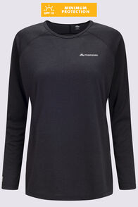 Macpac Women's Eyre Long Sleeve T-Shirt, Black, hi-res