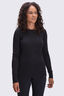 Macpac Women's Geothermal Long Sleeve Top, Black, hi-res