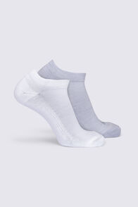 Macpac Everyday Ankle Sock &mdash; 2 Pack, Grey/White, hi-res