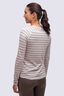 Macpac Women's Ella 180 Merino Long Sleeve T-Shirt, Egret/Plum Kitten Stripe, hi-res