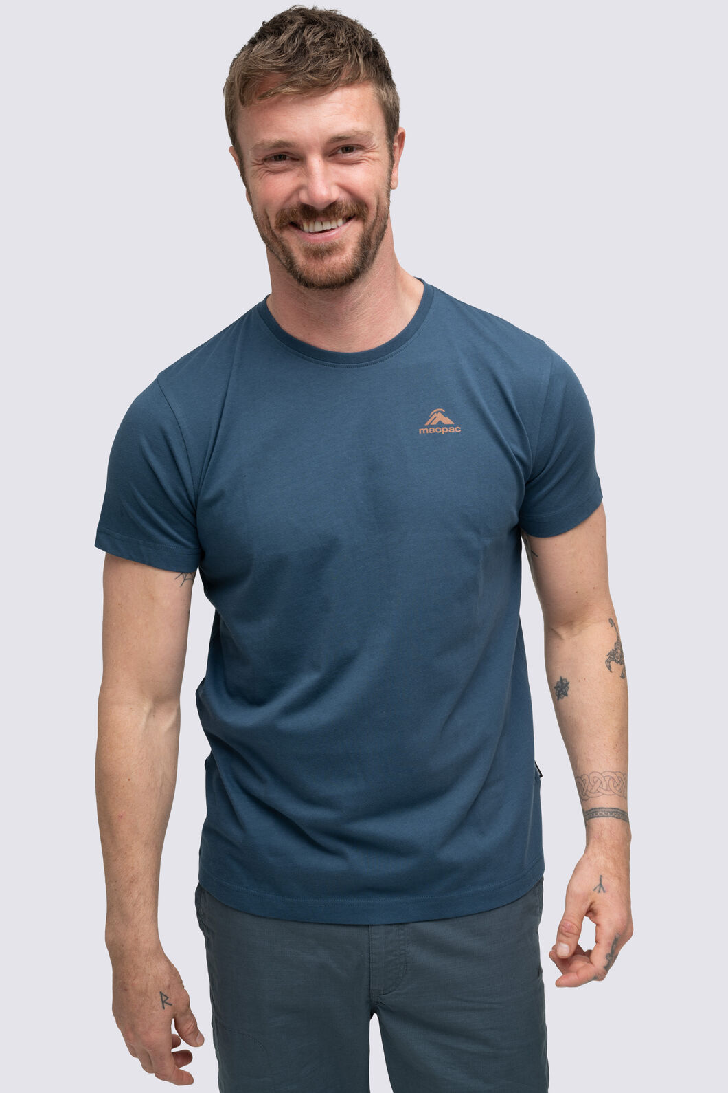 Macpac Men's Olympus Fairtrade Organic Cotton Short Sleeve T-Shirt, Midnight Navy, hi-res