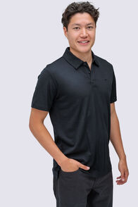 Macpac Men's Denizen 180 Merino Polo, Black, hi-res