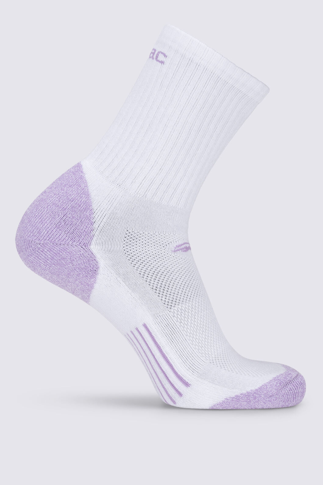 Macpac Trail Crew Sock, White/African Violet, hi-res