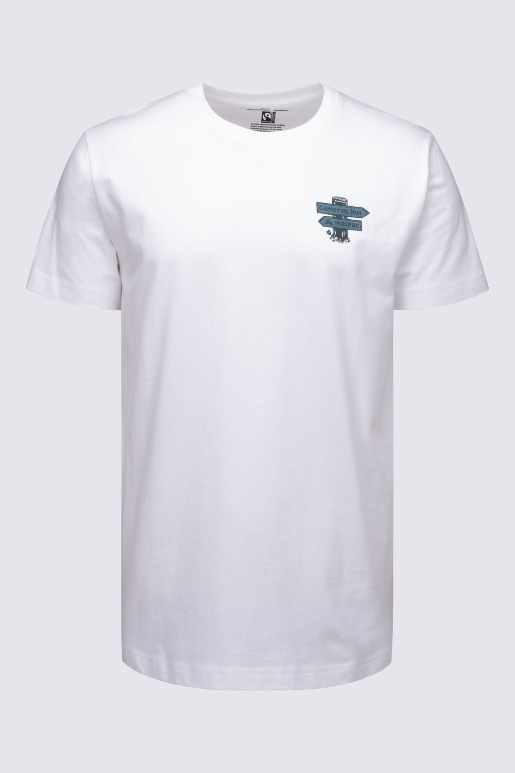 Macpac Men's Cameron Hut Fairtrade Organic Cotton Short Sleeve T-Shirt, White, hi-res
