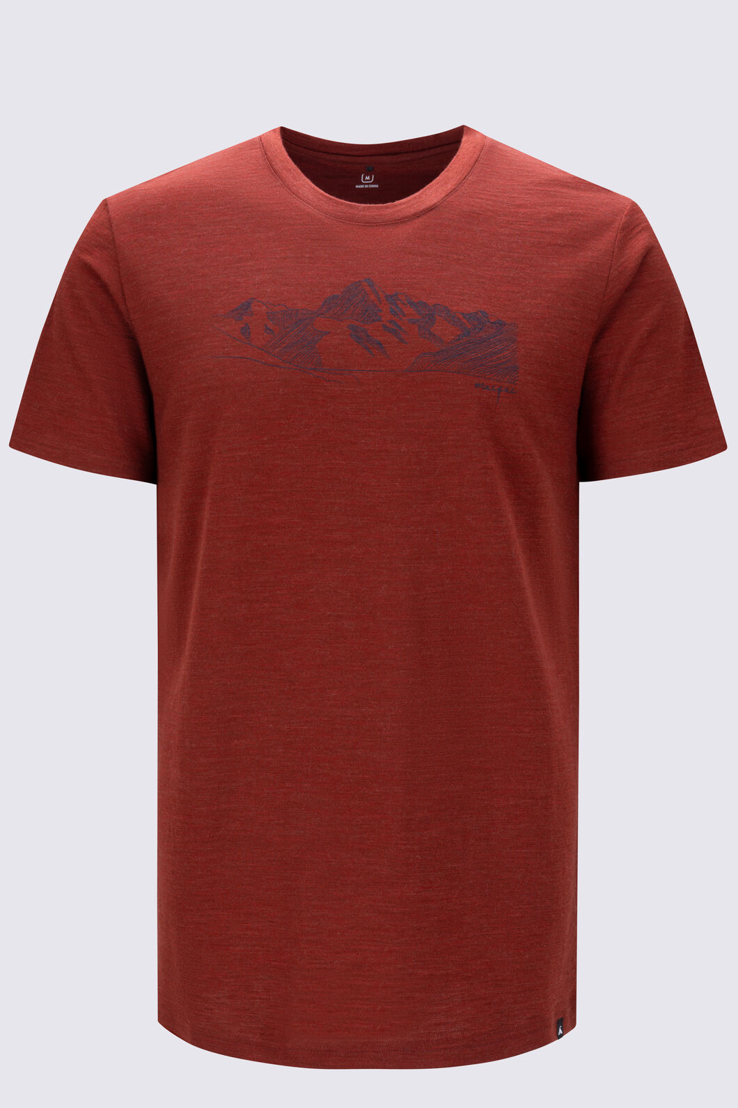 Macpac Men's Landscape Merino 180 T-Shirt, Fired Brick Marle, hi-res