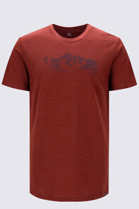 Macpac Men's Landscape Merino 180 T-Shirt, Fired Brick Marle, hi-res