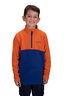 Macpac Kids' Tui Fleece Pullover, Sodalite Blue/Harvest Pumpkin, hi-res