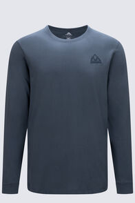 Macpac Men's Vintage Embroidered Fairtrade Organic Cotton Long Sleeve T-Shirt, Dark Slate, hi-res