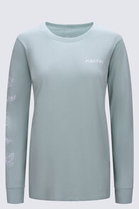 Macpac Women's Whimsical Journey Fairtrade Organic Long Sleeve T-Shirt, Blue Haze, hi-res