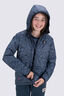 Macpac Kids' Pulsar Alpha Hooded Insulated Jacket, Black/Mountain Print, hi-res