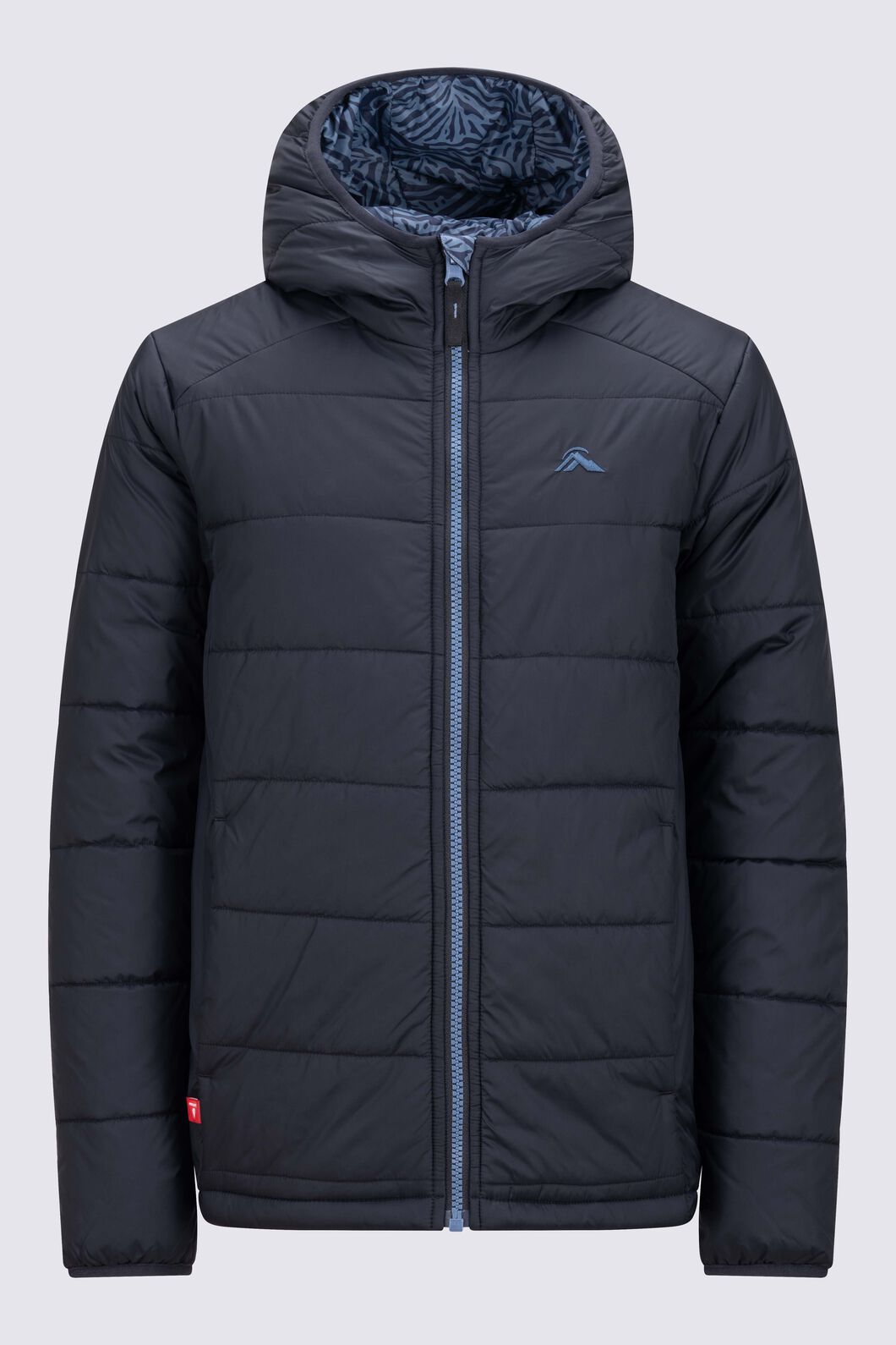 Macpac Kids' Pulsar Alpha Hooded Insulated Jacket, Black/Mountain Print, hi-res