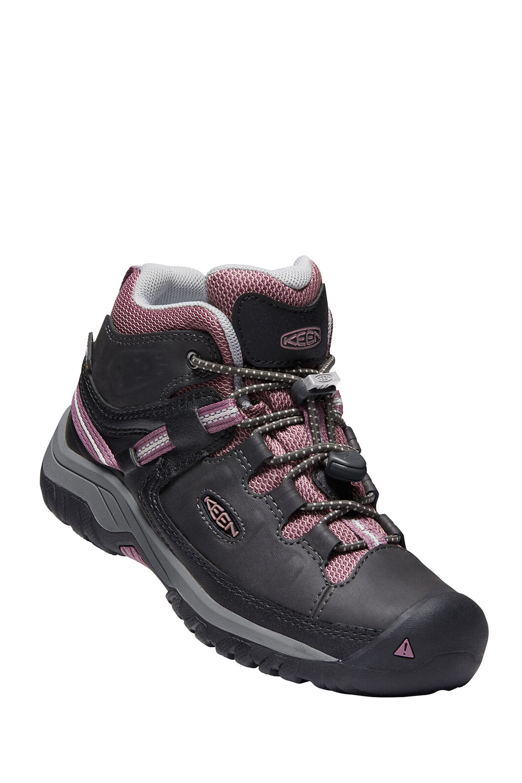KEEN Kids' Targhee WP Hiking Boots, Raven/Tulipwood, hi-res