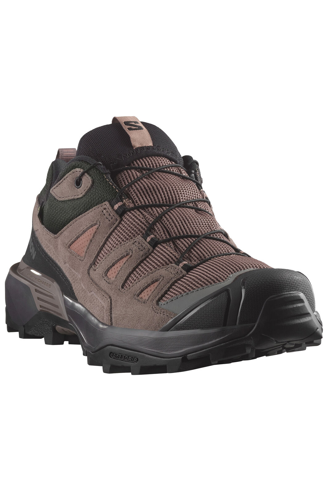 Salomon Women's X Ultra 360 Leather GTX  Hiking Shoes, Cognac/Peppercorn/Black, hi-res