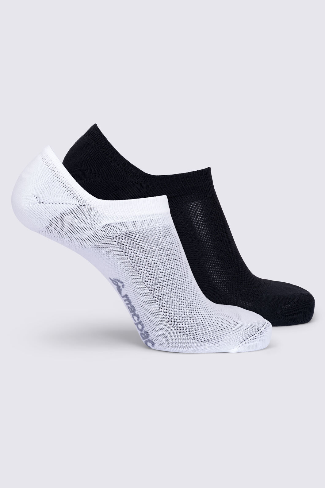 Macpac No-Show Sock &mdash; 2 Pack, Black/White, hi-res