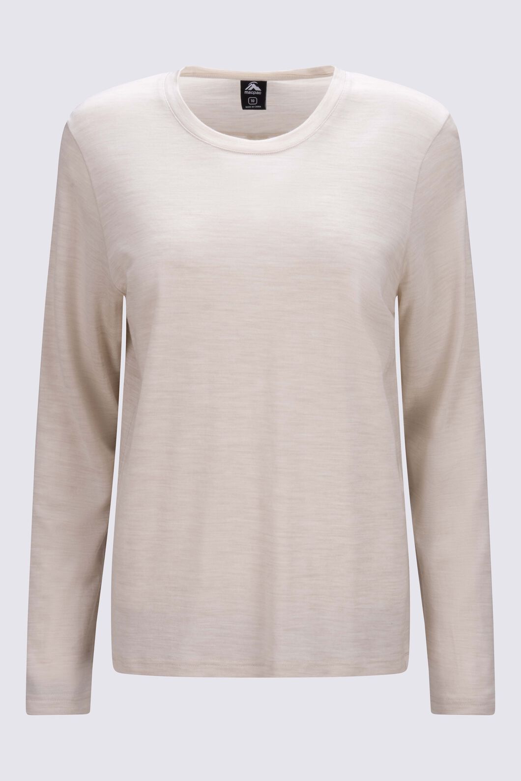 Macpac Women&rsquo;s Orton Merino Blend Long Sleeve Crew, French Oak Marle, hi-res