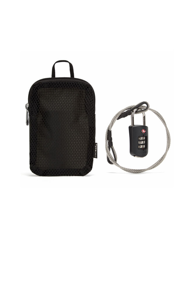 Pacsafe Prosafe 1000 TSA Combination Lock with Steel Cable, Black, view 1