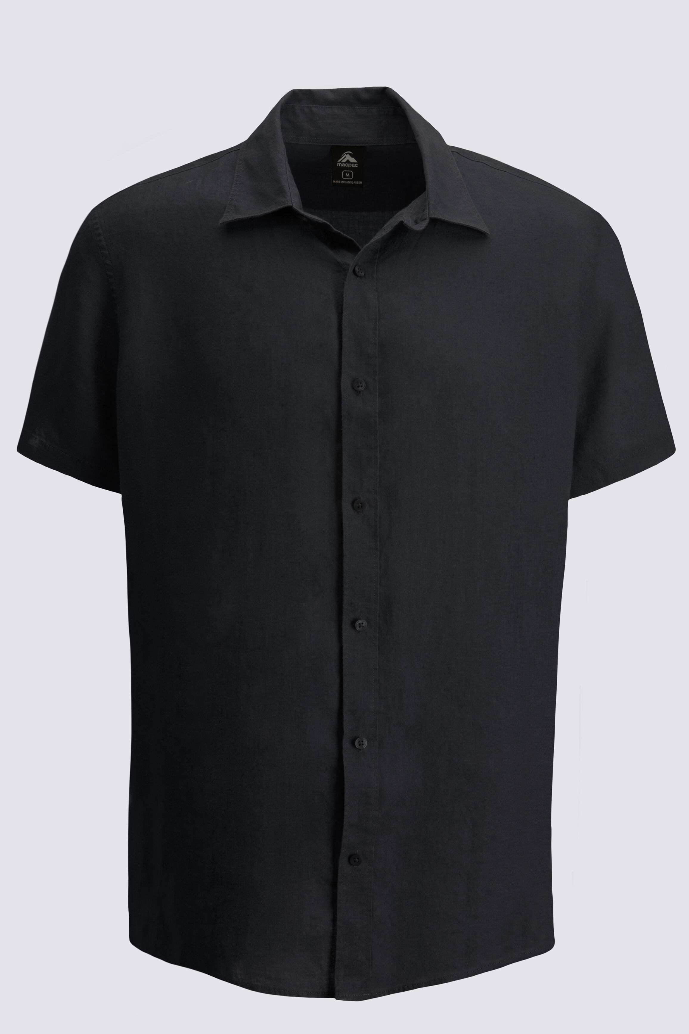 Mens black linen short sleeve shirt store