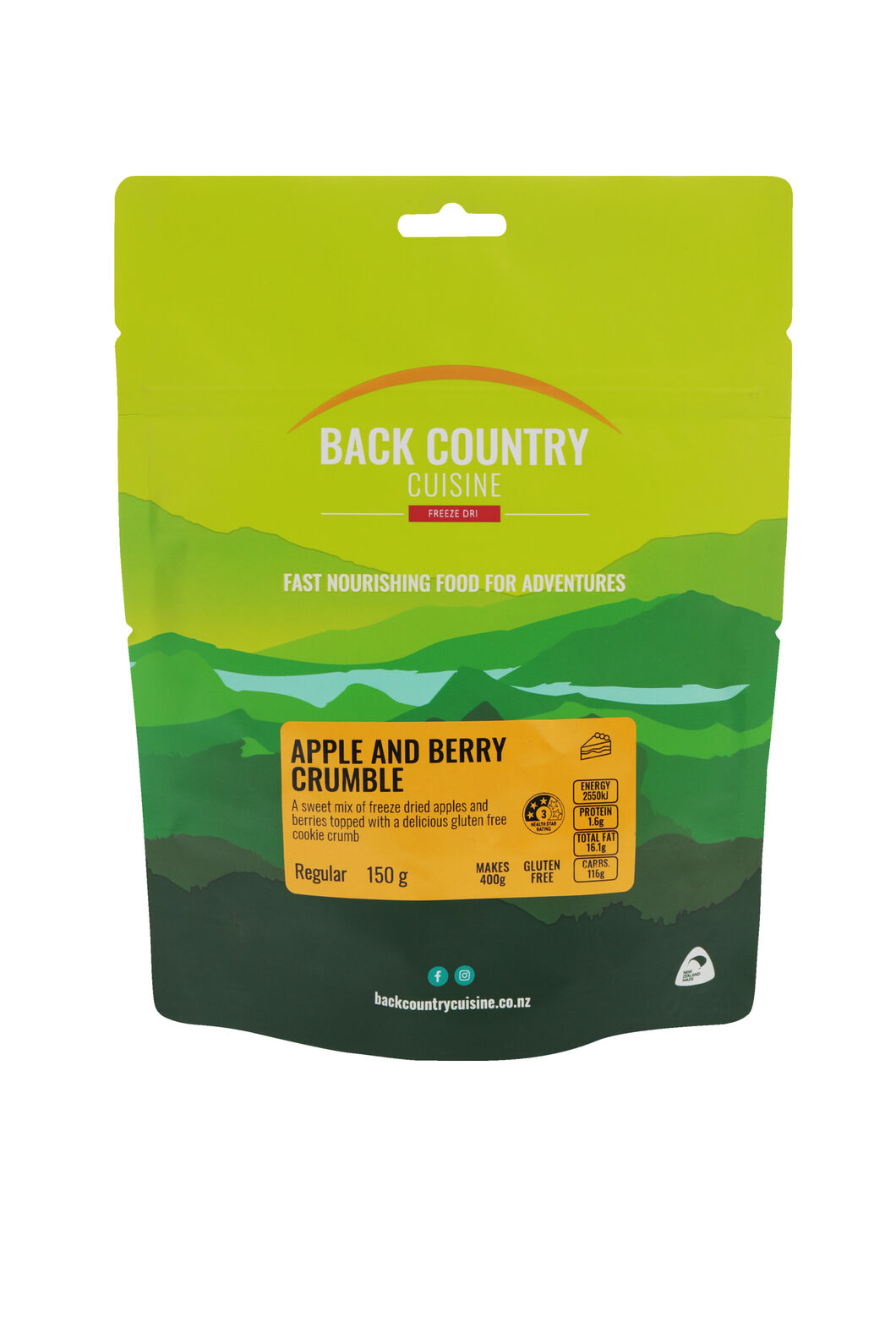 Back Country Cuisine Apple and Berry Crumble &mdash; 150 g, Light Green, hi-res