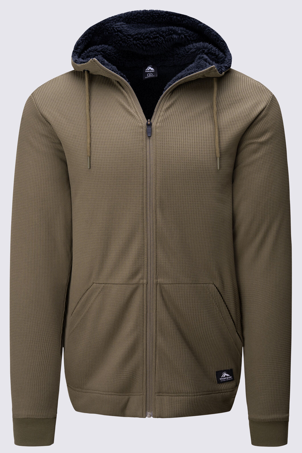 Macpac Men's Waffle Sherpa Hooded Jacket, Stone Grey, hi-res