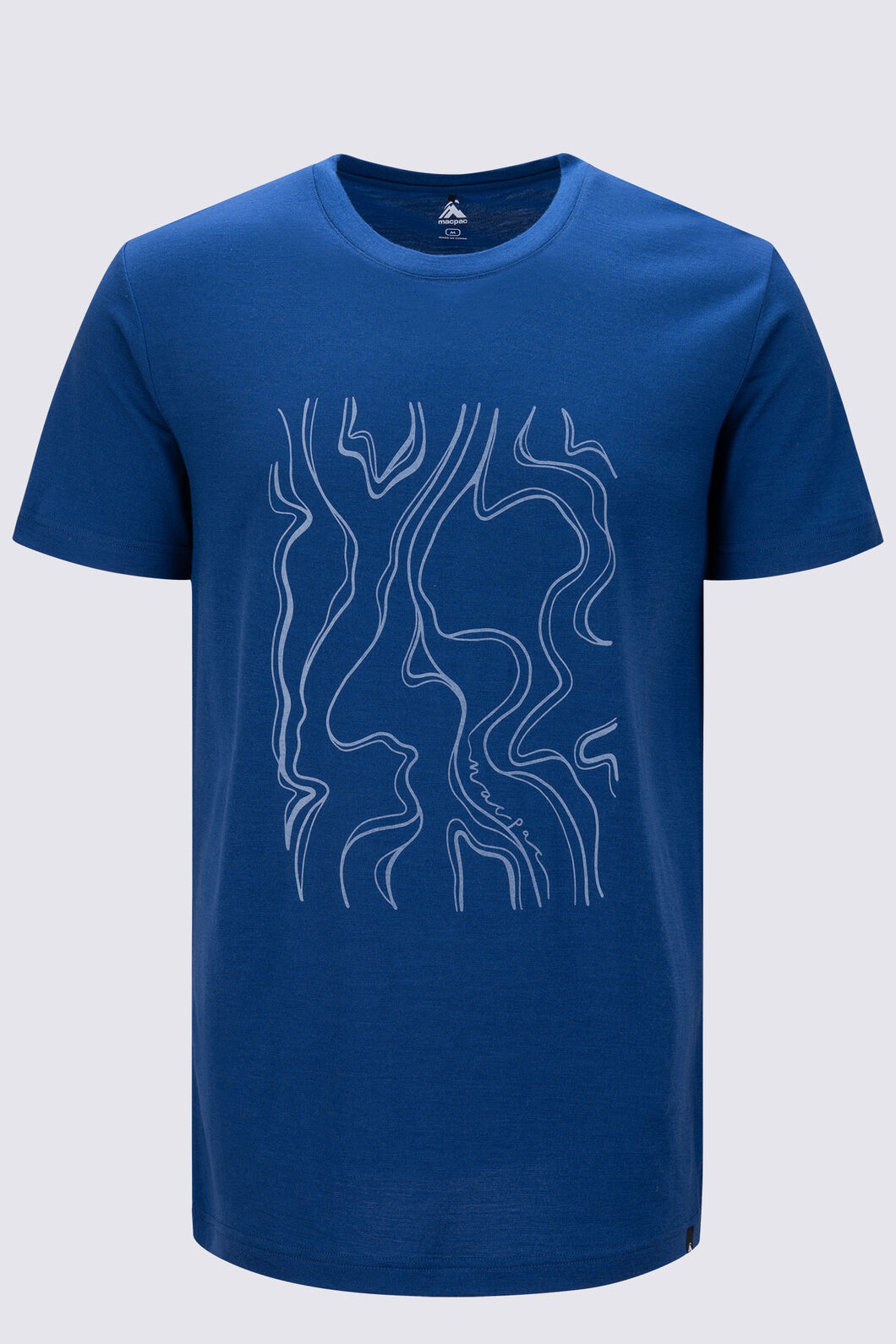 Macpac Men&rsquo;s Braided River Merino 180 T-Shirt, Navy Peony, hi-res