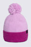 Macpac Kids' Two-Tone Pom Pom Beanie, Pink Lavender/Festival Fuchsia, hi-res