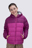 Macpac Kids' Halo Hooded Down Jacket, Boysenberry/Rose Violet, hi-res