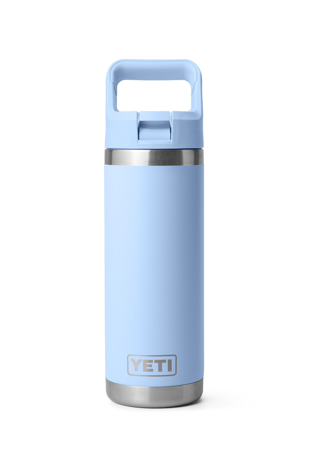 YETI® Rambler® Bottle with Straw Cap — 18 oz, Big Sky Blue, hi-res