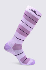Macpac Merino Blend Ski Sock, Valerian/Lavender Frost, hi-res