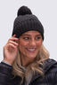Macpac Criss Cross Pom Pom Beanie, Black, hi-res