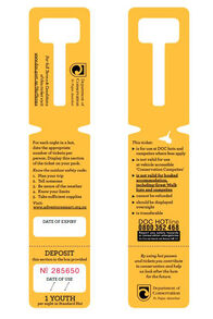 Department of Conservation Standard Youth Hut Ticket — Yellow, None, hi-res