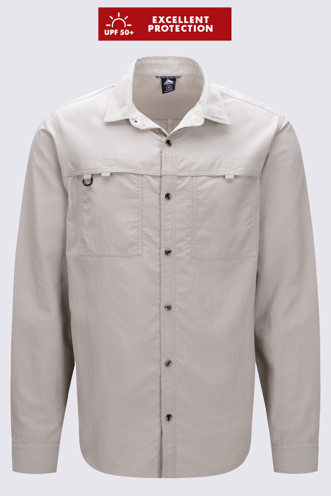 Macpac Men's Westport Long Sleeve Shirt, Abbey Stone, hi-res