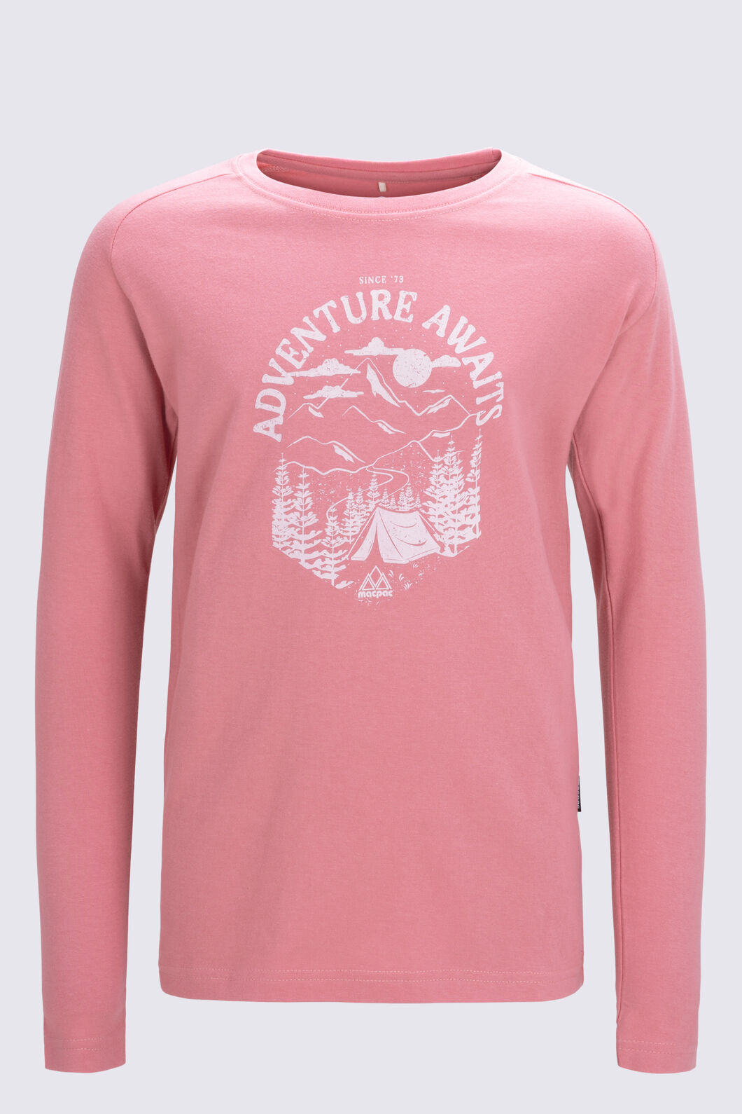 Macpac Kids' Adventure Awaits Long Sleeve T-Shirt, Mauveglow, hi-res