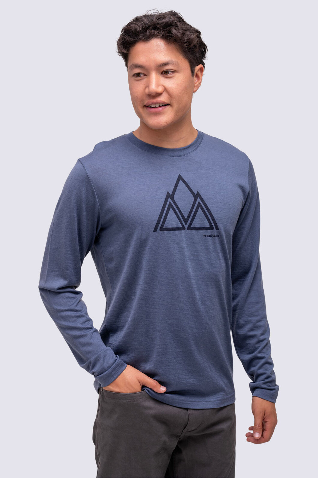 Macpac Men's 180 Merino T-Shirt, Vintage Indigo, hi-res