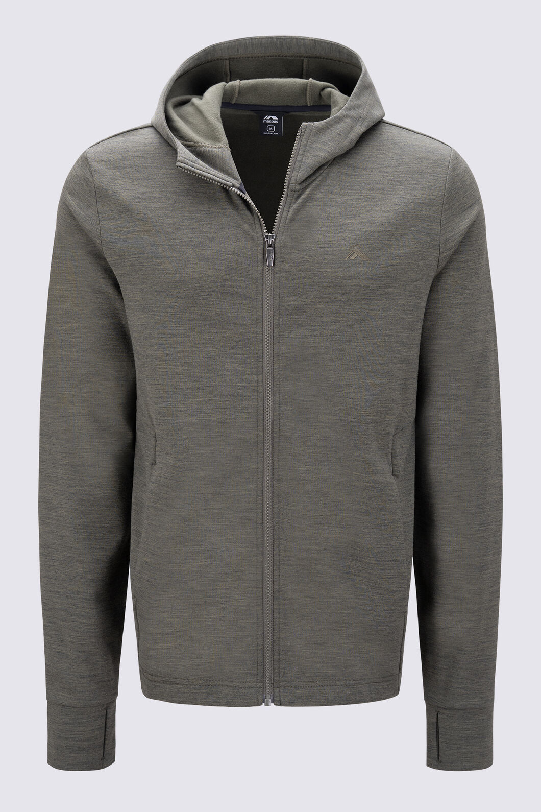 Macpac Men's Craigieburn Merino Blend 280 Hooded Jacket, Grape Leaf Marle, hi-res