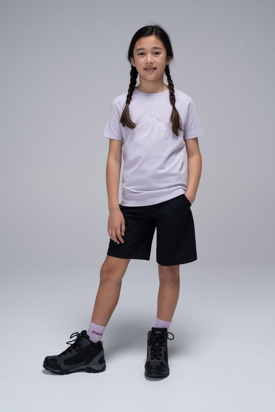 Macpac Kids&rsquo; Mountain T-Shirt, Thistle, hi-res