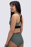 Macpac Women's Southshore Bikini Top, Black/Duck Green, hi-res