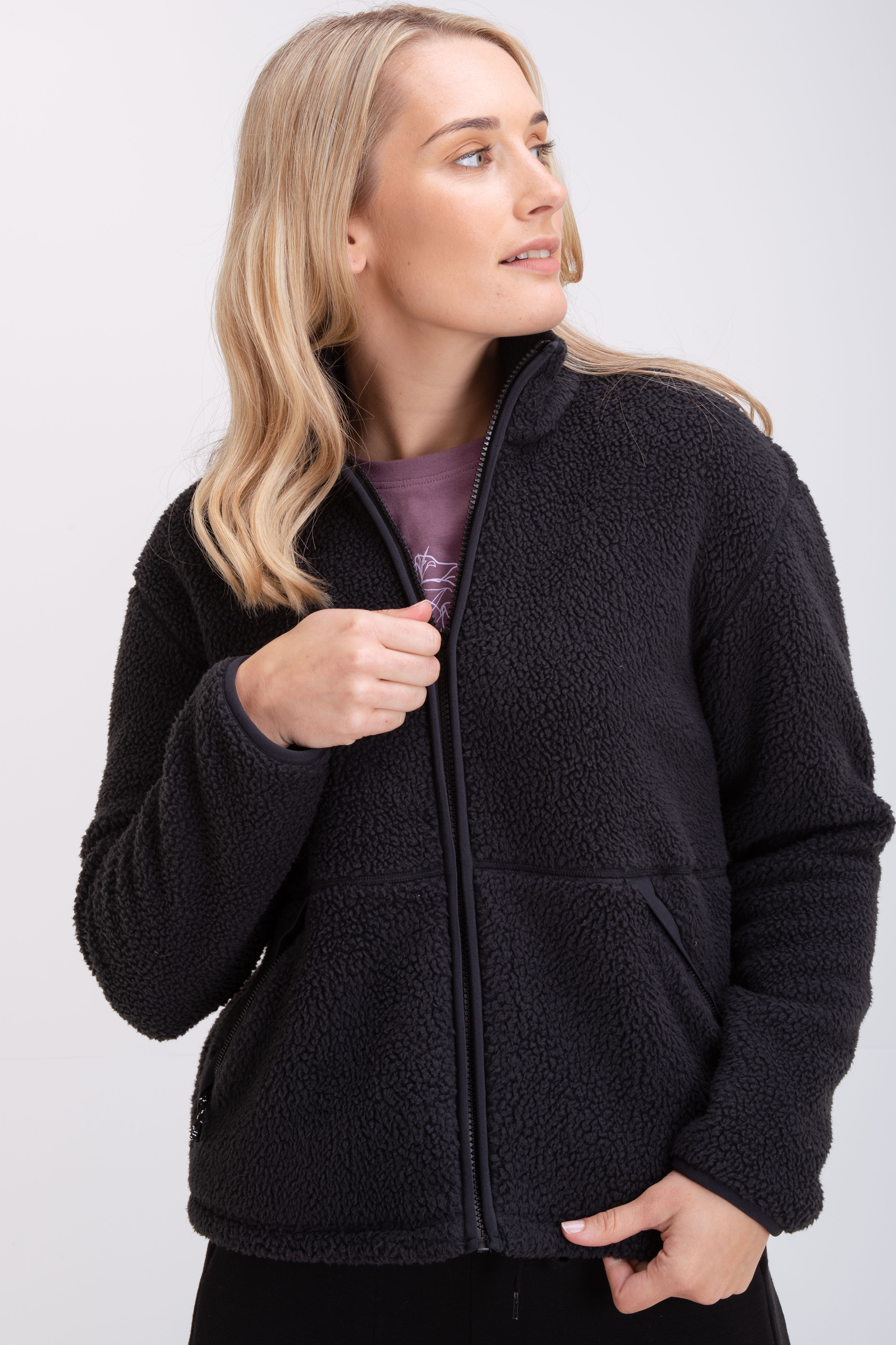 Womens high sales pile fleece jacket