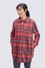 Macpac Women's Cinder Fleece Shirt, Hot Chocolate Plaid, hi-res