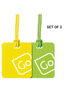 Go Travel Luggage Tags Twin Pack, Yellow/Green, hi-res