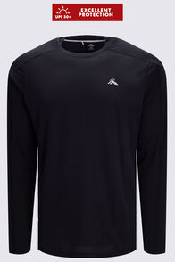 Macpac Men's Trail Long Sleeve T-Shirt, Black, hi-res