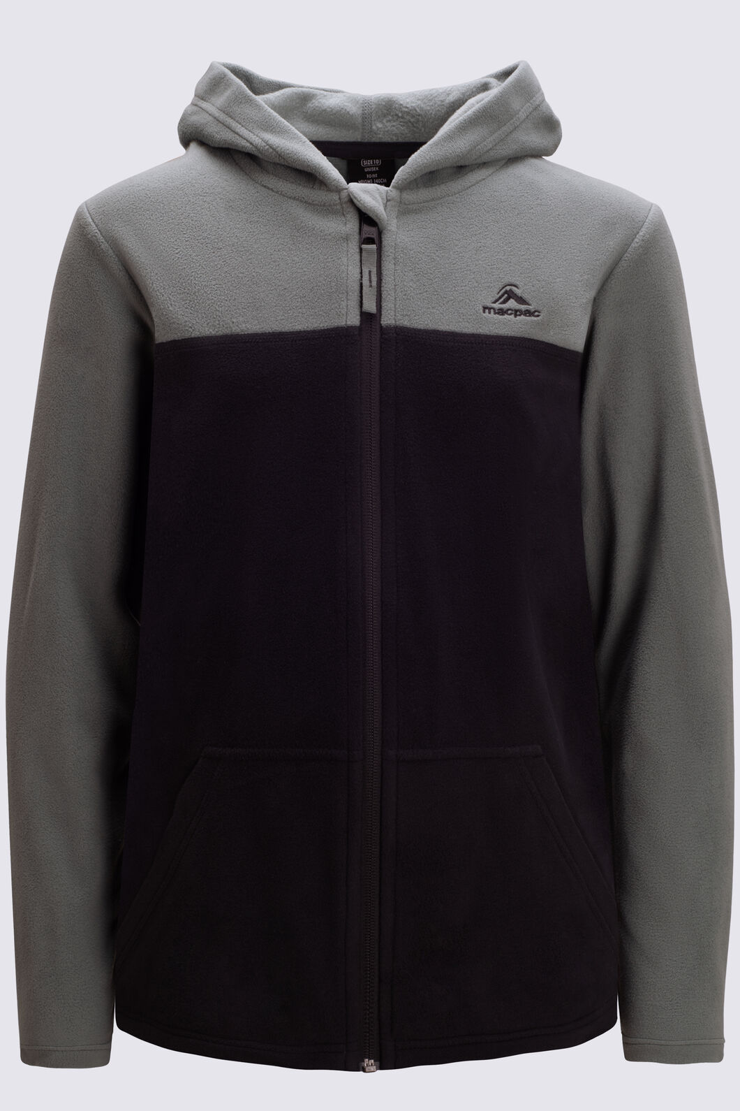 Macpac Kids' Tui Fleece Jacket, Balsam/Black, hi-res