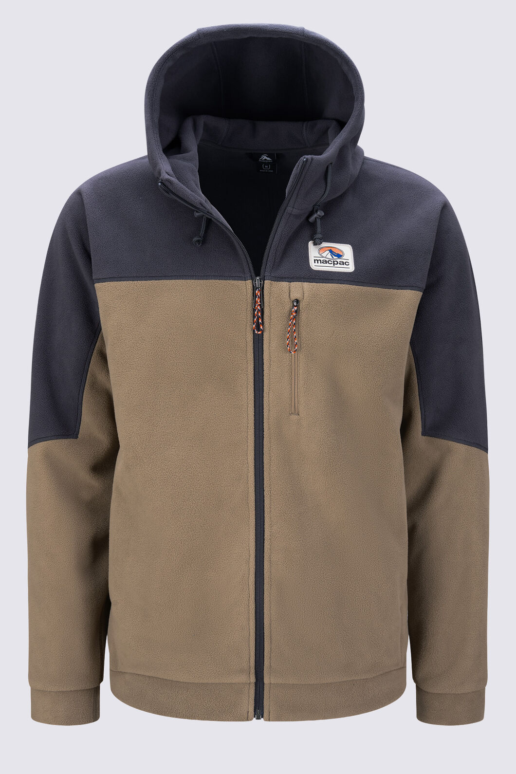Macpac Men's Heritage Windproof Fleece Jacket, Asphalt/Lead Grey, hi-res