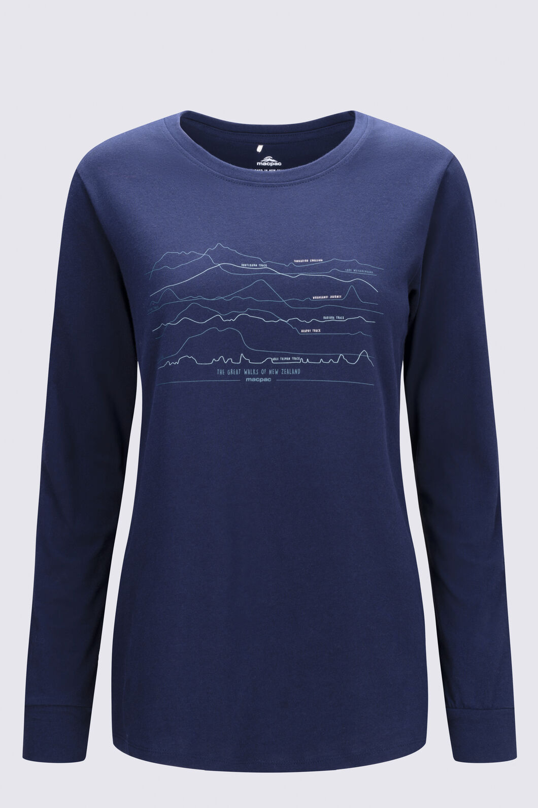Macpac Women's Fairtrade Organic Cotton Long Sleeve T-Shirt, Baritone Blue, hi-res