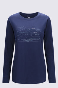 Macpac Women's Fairtrade Organic Cotton Long Sleeve T-Shirt, Baritone Blue, hi-res