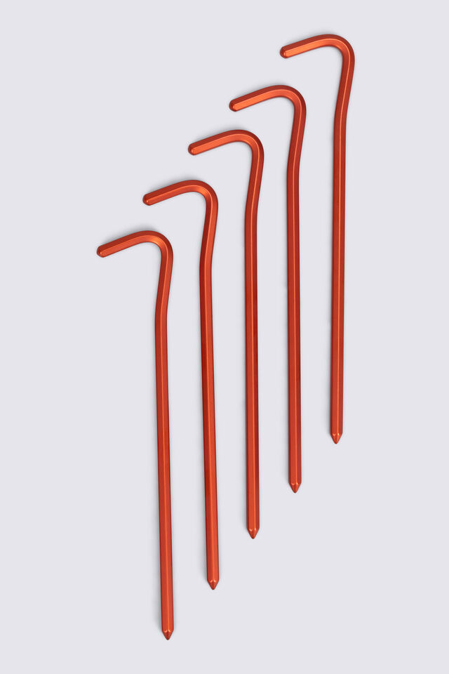 Macpac Aluminium Tent Pegs — 5 Pack, Orange