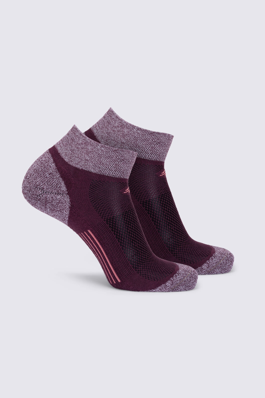 Macpac Trail Quarter Sock — 2 Pack, Fig/Raindrops, hi-res