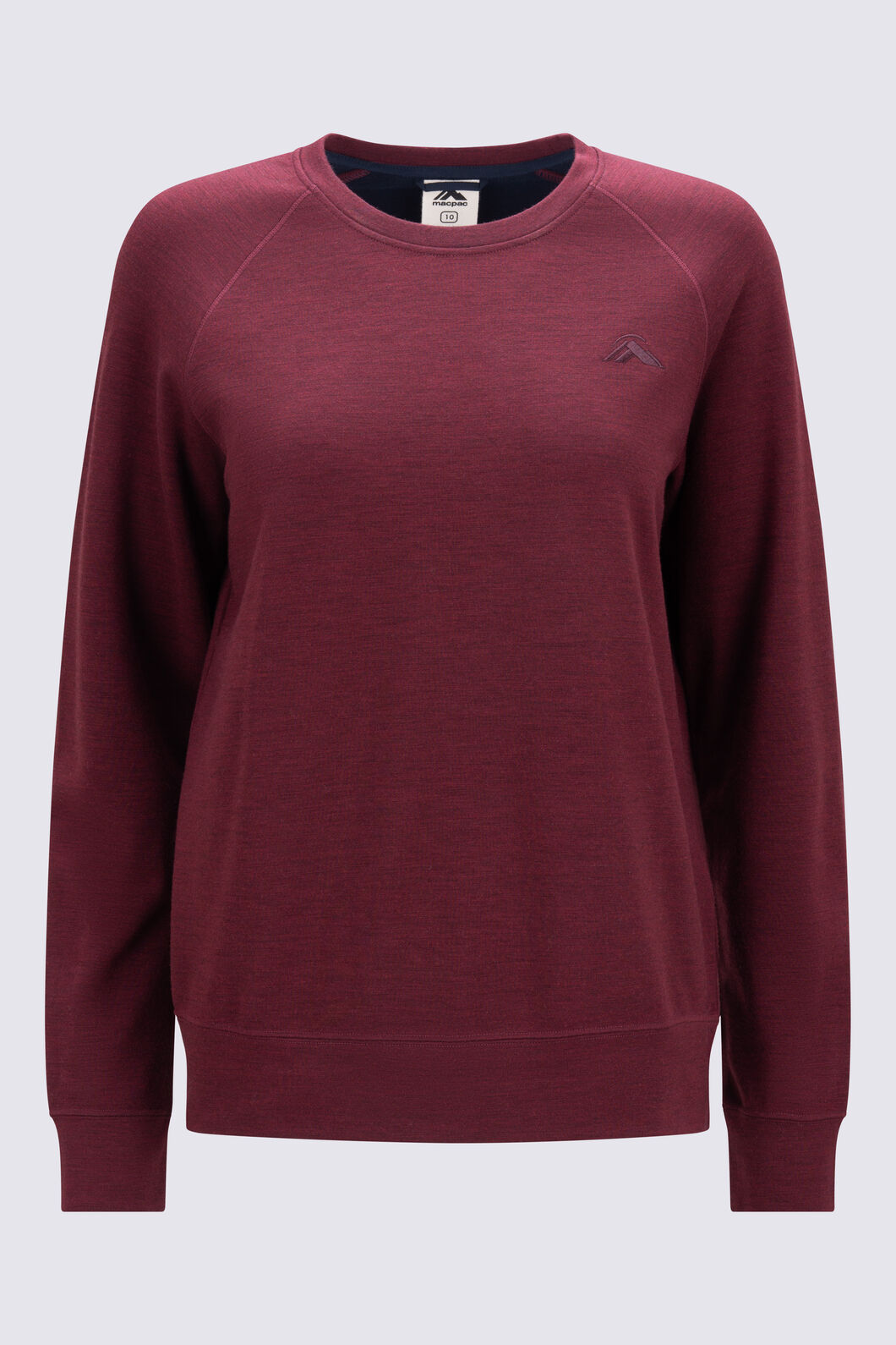 Macpac Women&rsquo;s 280 Merino Long Sleeve Crew, Truffle Marle, hi-res