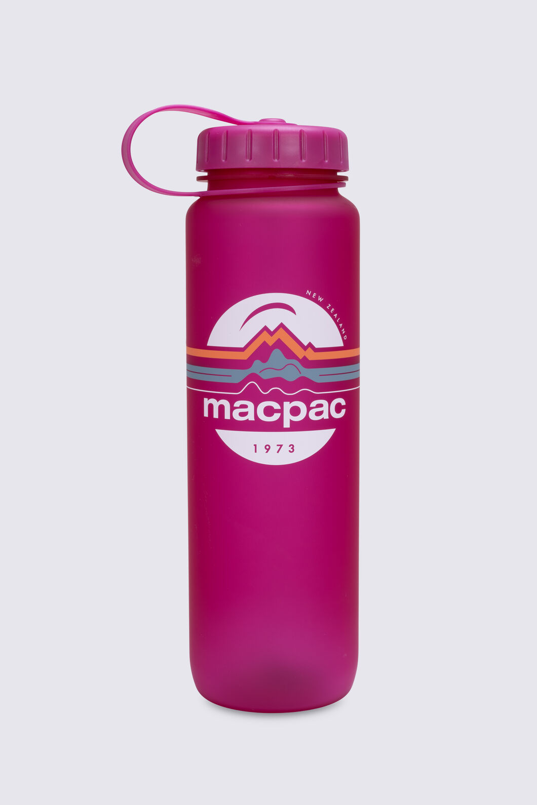 Macpac Soft Touch Water Bottle &mdash; 1L, Retro Logo Festival Fuschia, hi-res