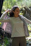 Macpac Women's Ella 180 Merino Long Sleeve T-Shirt, Egret/Plum Kitten Stripe, hi-res