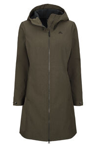 Macpac Women's Chord Softshell Hooded Coat, Black Olive, hi-res
